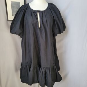 Naya‎ Rea Puff Sleeve Ruffle Tiered Mini Dress Black 12